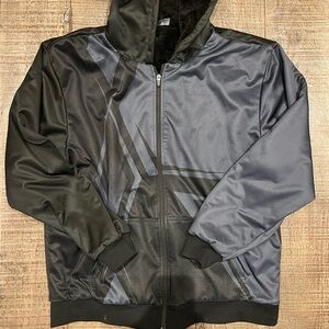 Men's Black and Blue Fleece Lined Hoodie